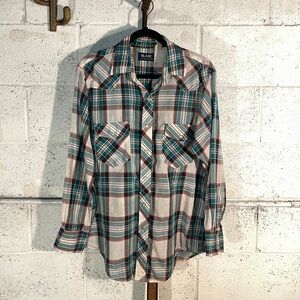 Vintage Western Collared Button-Up Shirt with Pearl Snap - - BLAIR Menswear